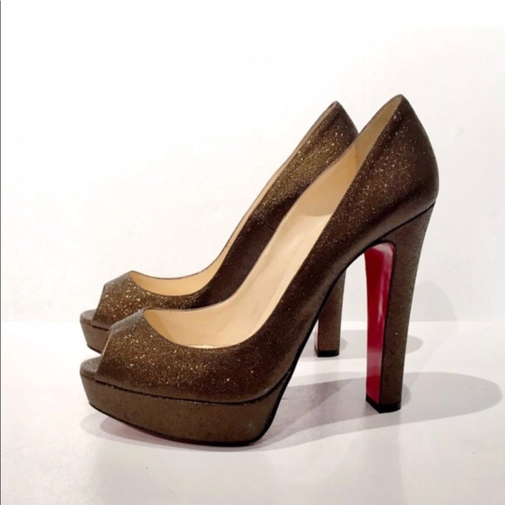 Christian Louboutin bamboo peep toe 41.5/US 10